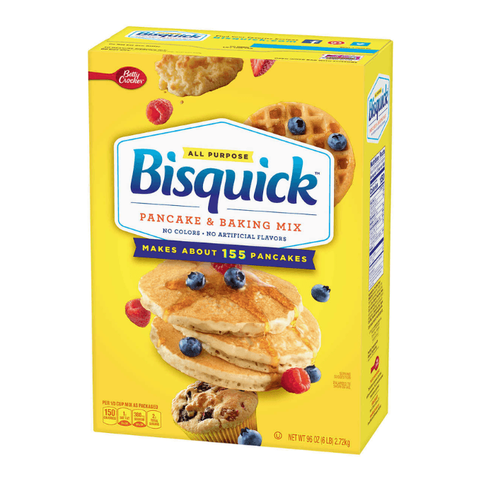 A package of Bisquick Pancake and Baking Mix 