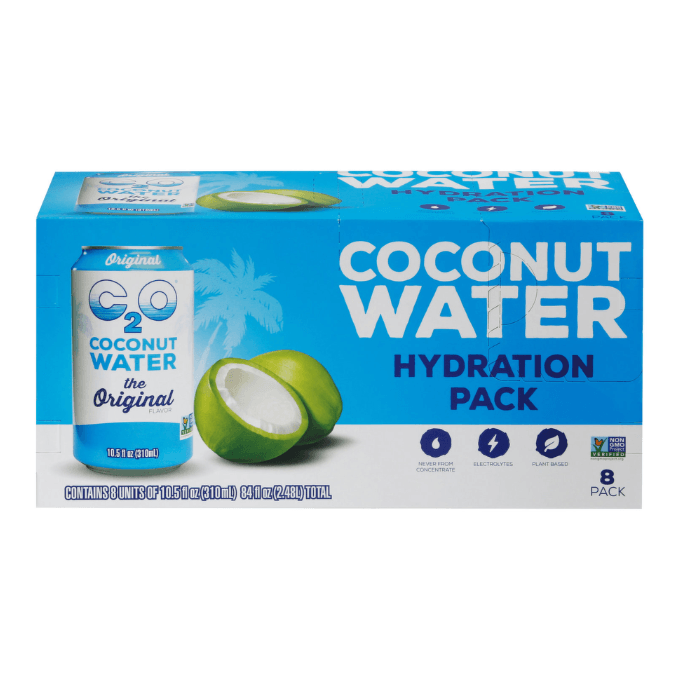 A package of C2O Coconut Water Hydration Pack