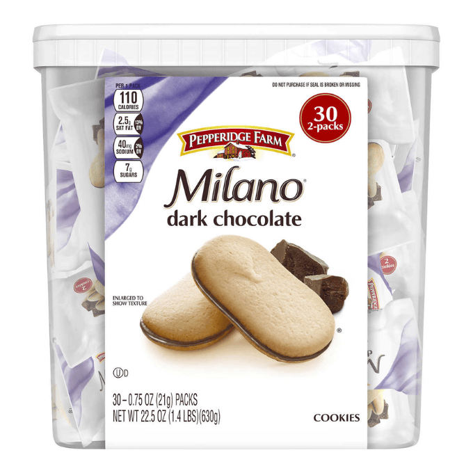 A package of Pepperidge Farm Milano Cookies