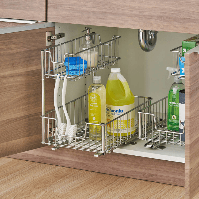 costco-Trinity Wire Undersink Organizer with Slide 