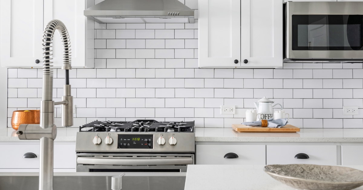 kitchen with cabinets and cooking stove