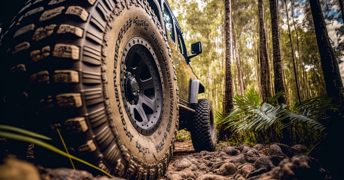 big wheel of the 4x4 off-road car 