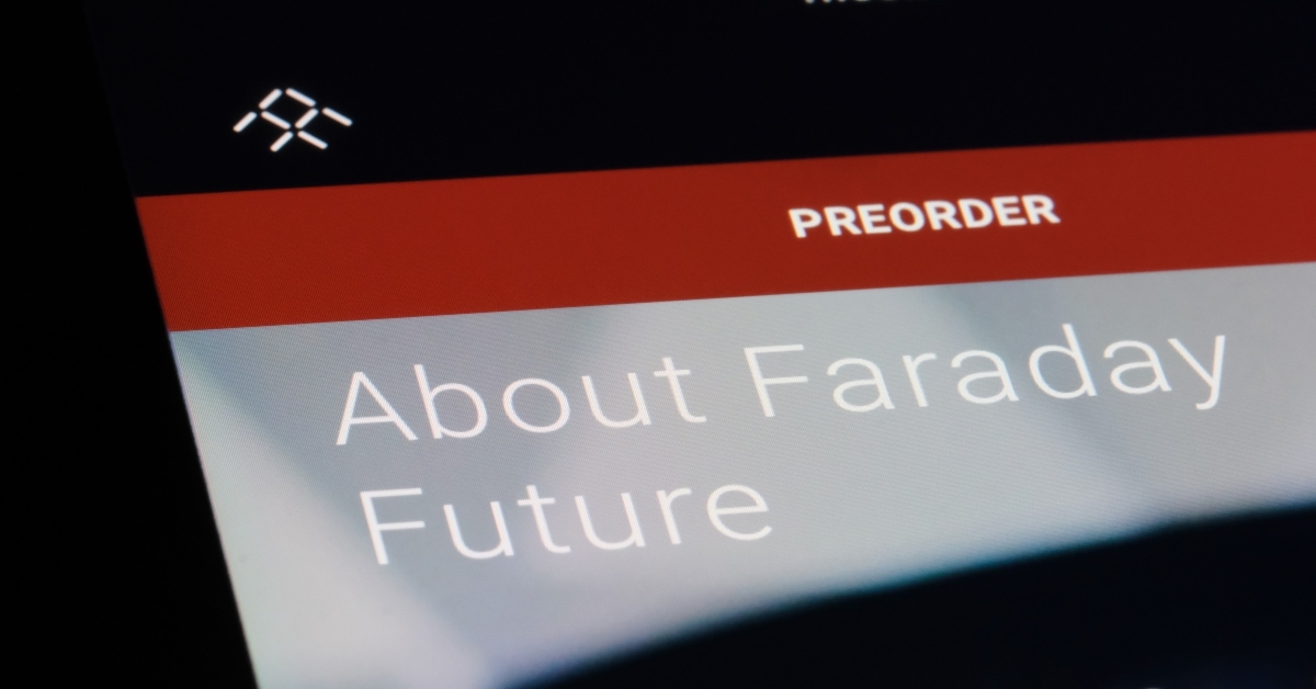 An image of a preorder option for Faraday Future
