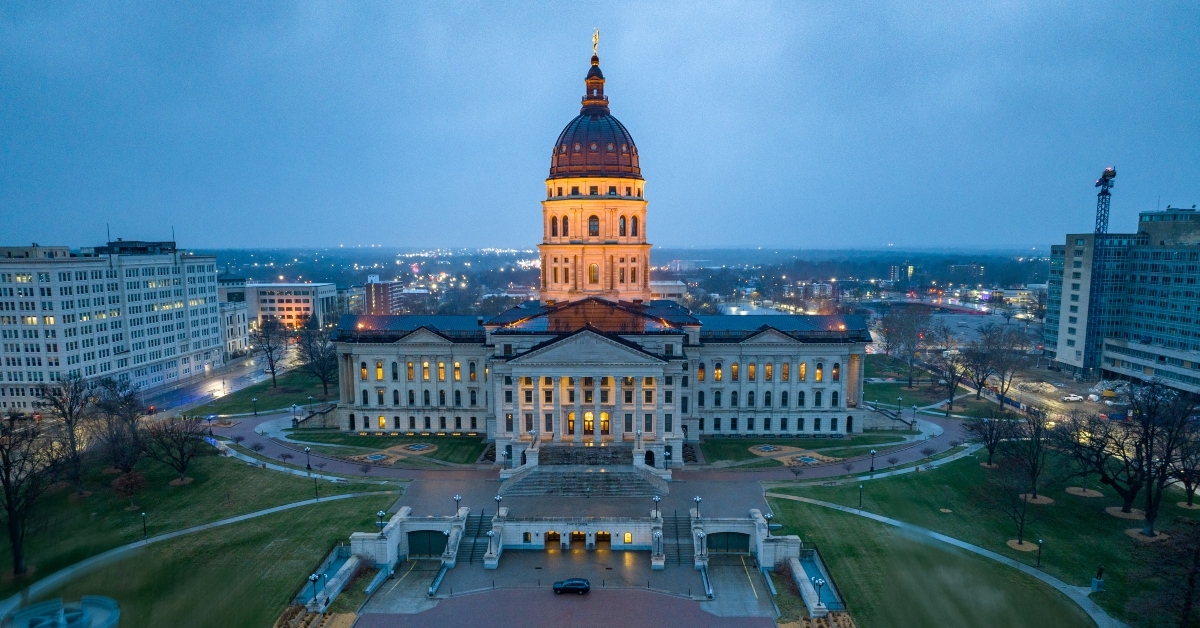 Topeka Kansas Capital aerial  