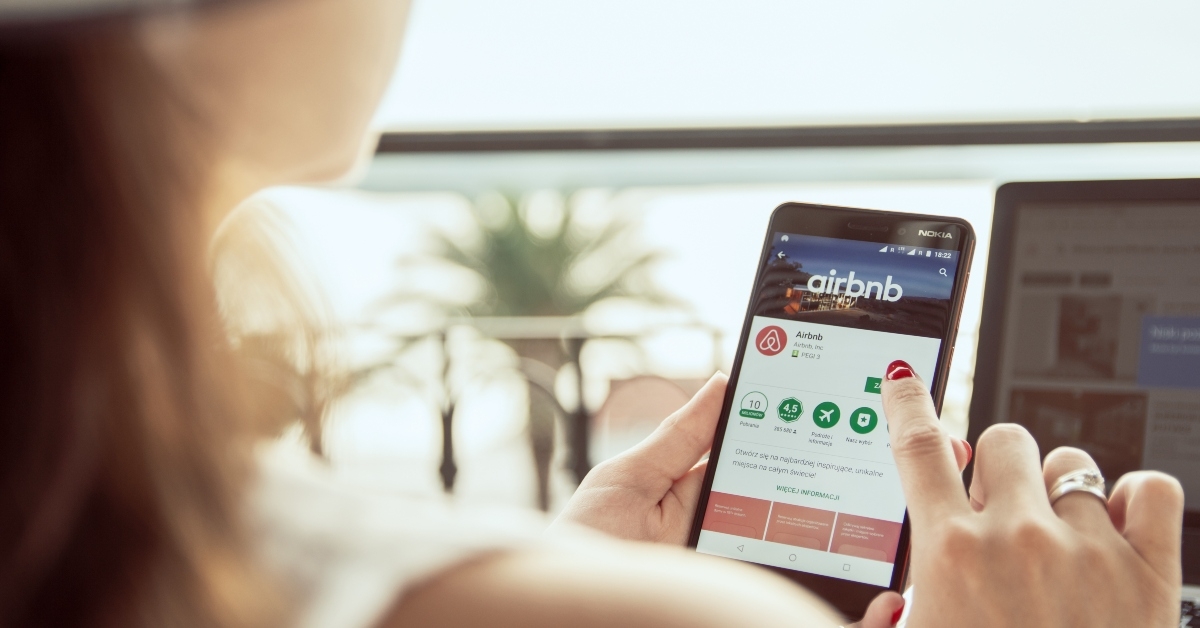 Airbnb application on Nokia smartphone