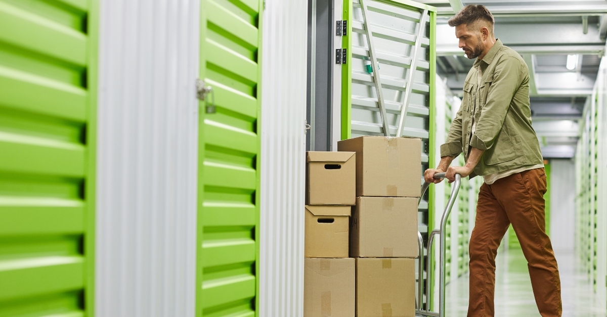 A man with a storage unit