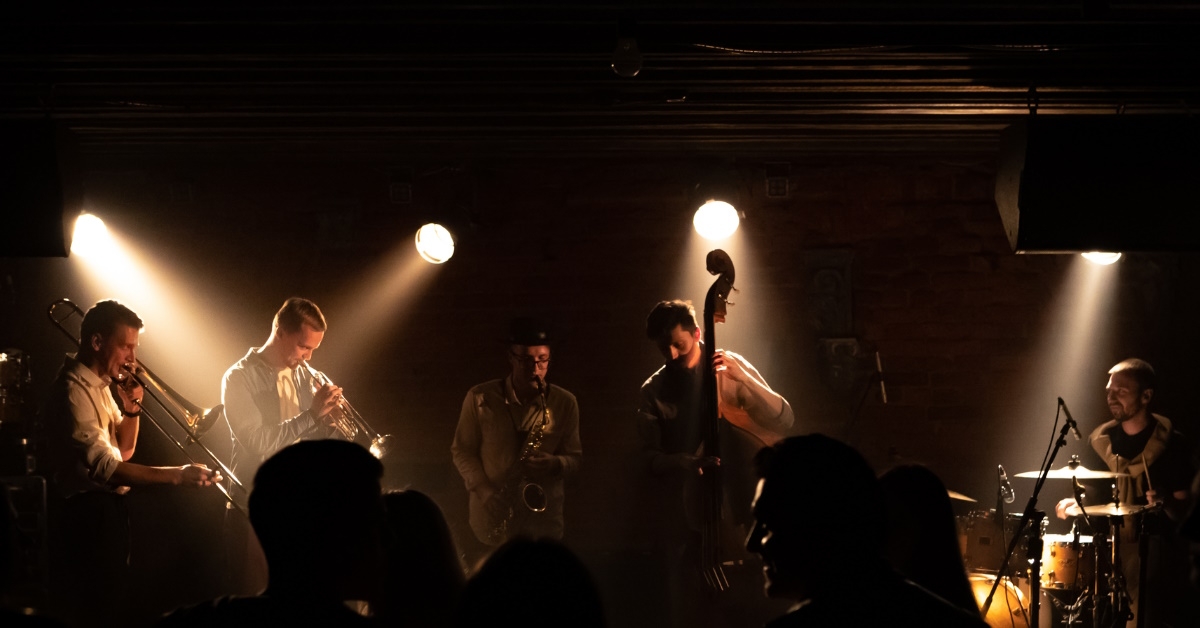 band playing modern jazz music on stage 