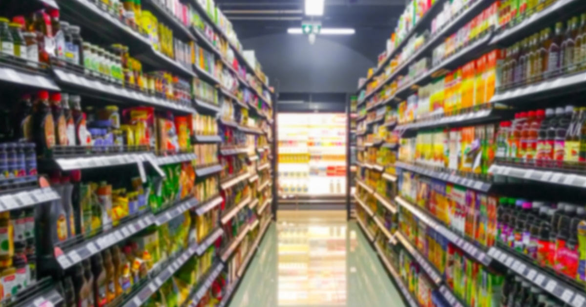 grocery store interior with shelves