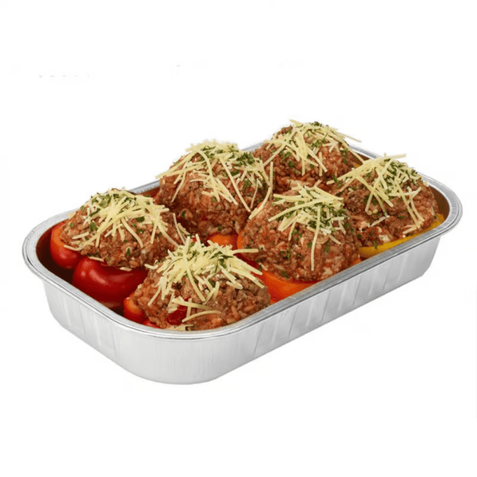 Costco Kirkland Signature stuffed bell peppers with ground beef and rice