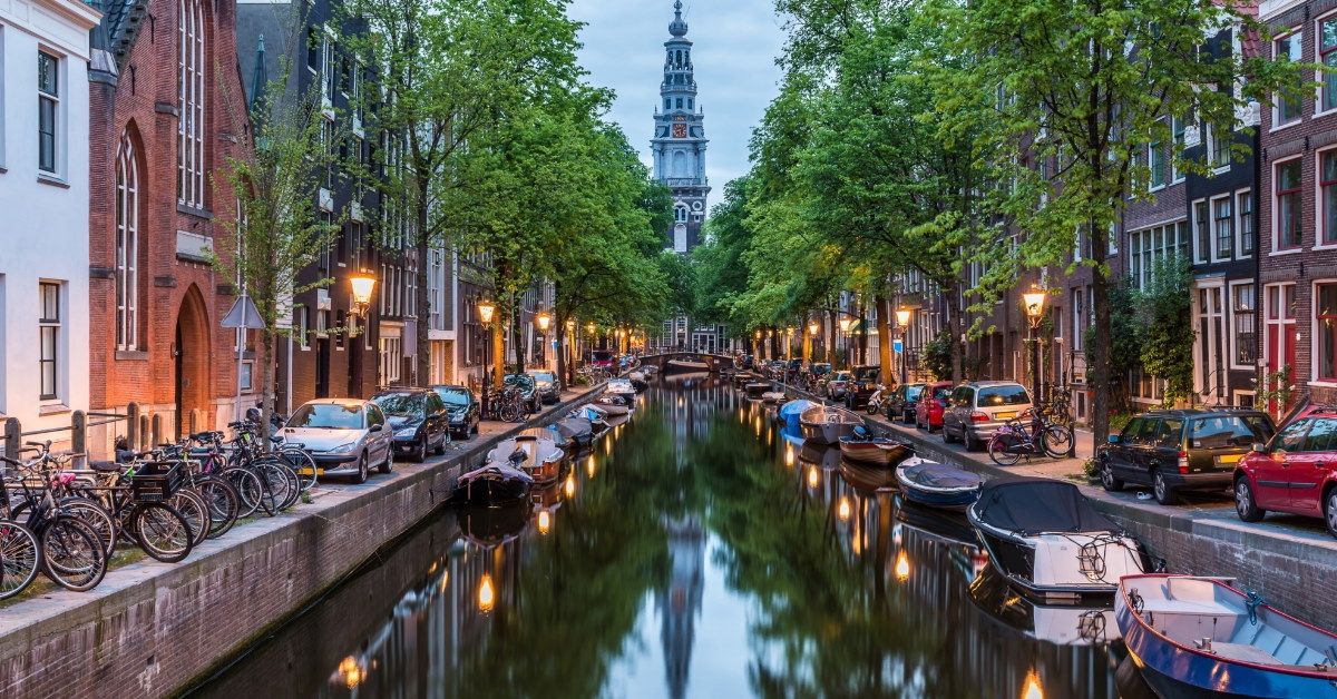 amsterdam canal with buildings