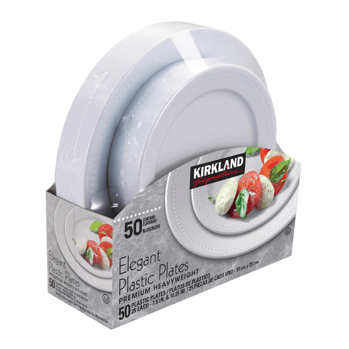 Costco-Kirkland Signature Elegant Plastic Plates