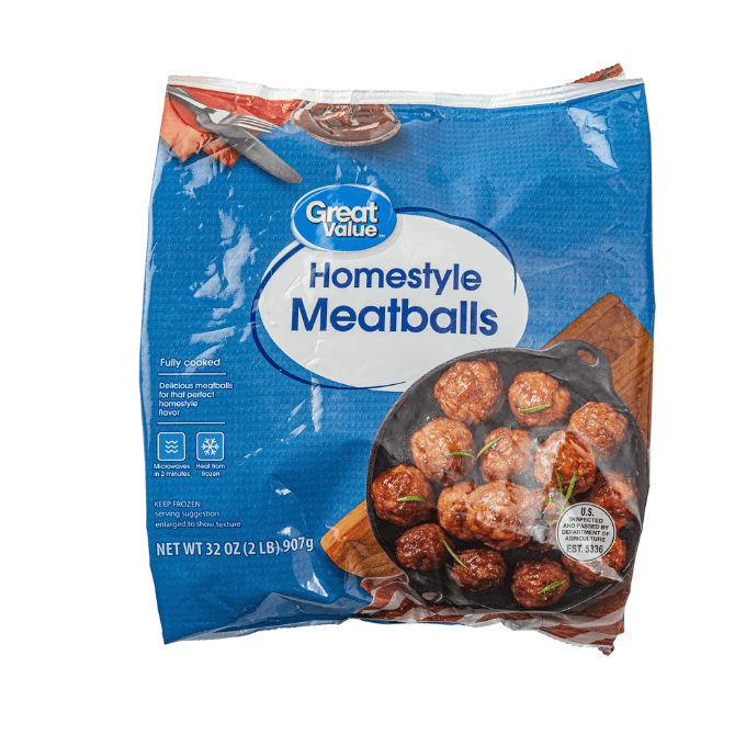 Walmart-Great Value Fully Cooked Homestyle Meatballs