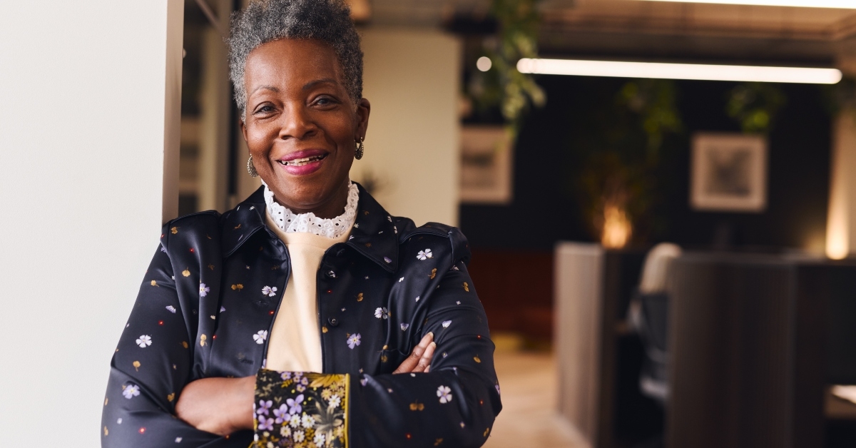 senior black woman smiling