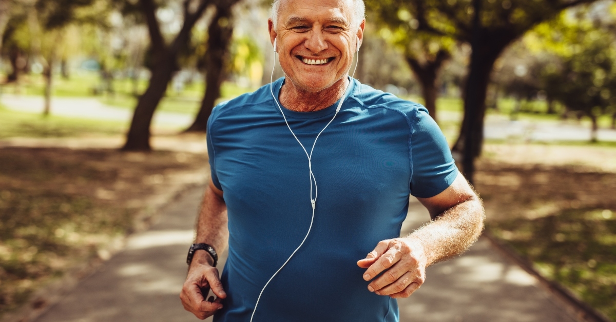 senior man jogging