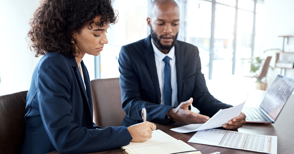 business manager with investment planning