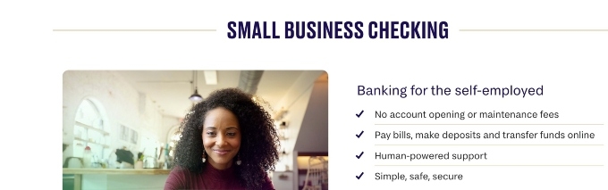 Live Oak small business checking screenshot
