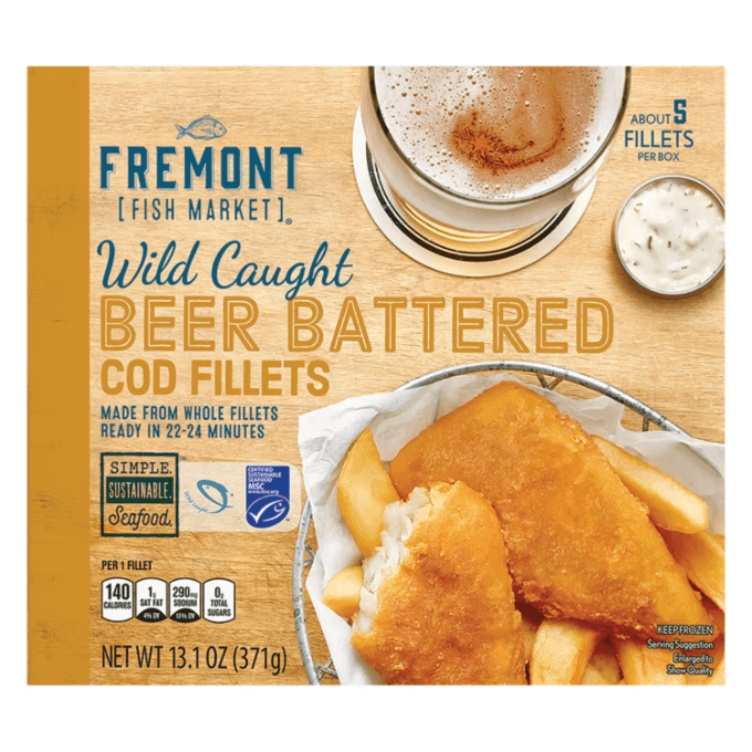 Aldi-Fremont Fish Market beer battered cod fillets