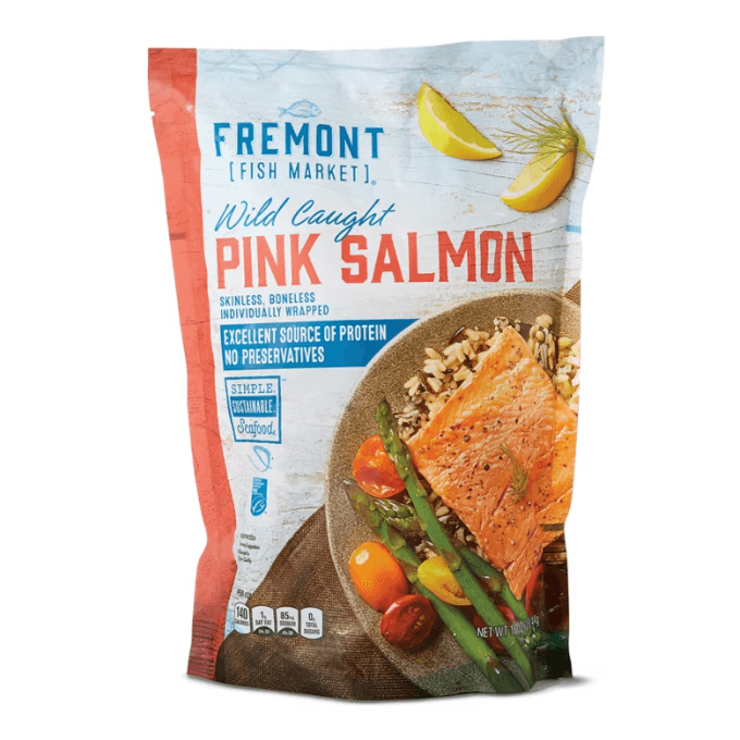Aldi Fremont Fish Market Wild Caught frozen pink salmon