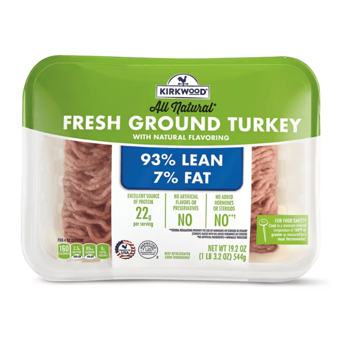 Aldi-Kirkwood 93% lean ground turkey