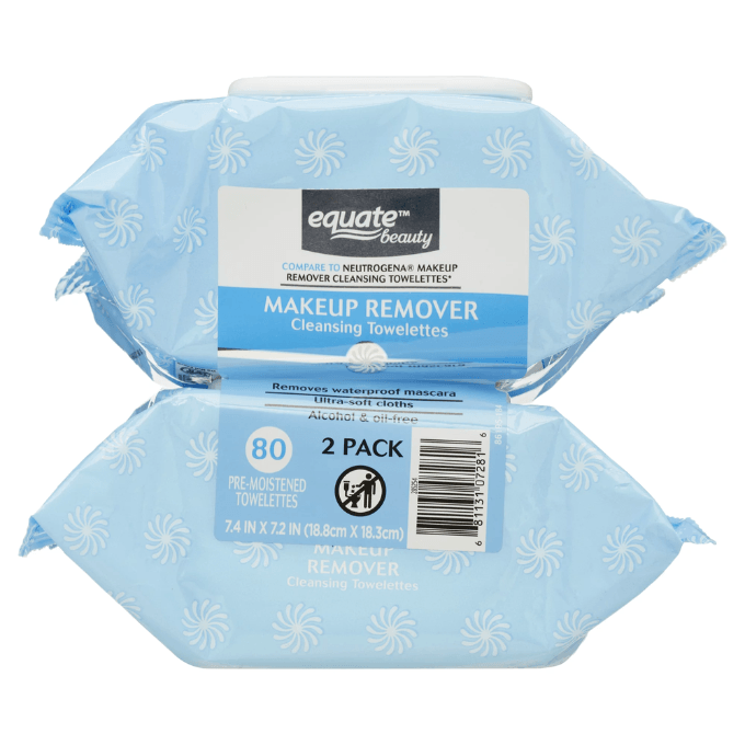 Walmart-Equate beauty makeup remover cleansing towelettes
