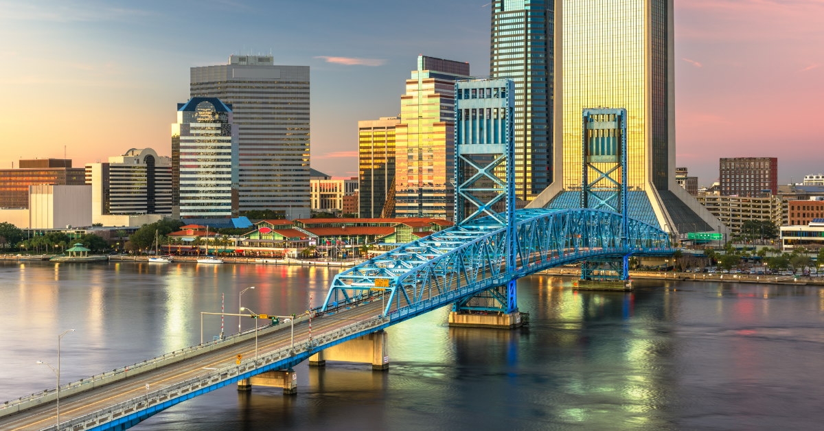 jacksonville skyline from bridge