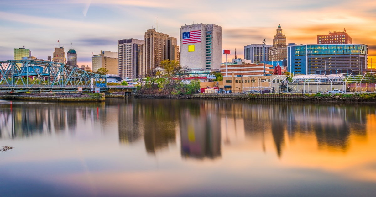 waterfront skyline of newark new jersey