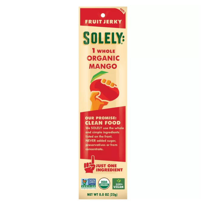 Target-SOLELY organic mango fruit jerky