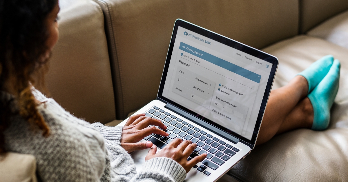 woman working on a laptop