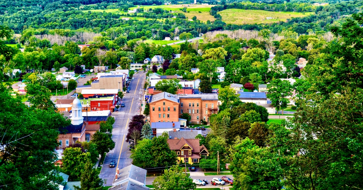 aerial view of Montour Falls