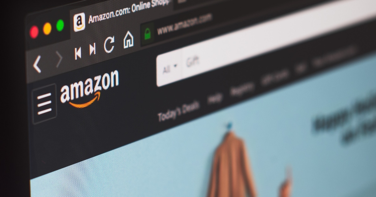 closeup of monitor with amazon store web page