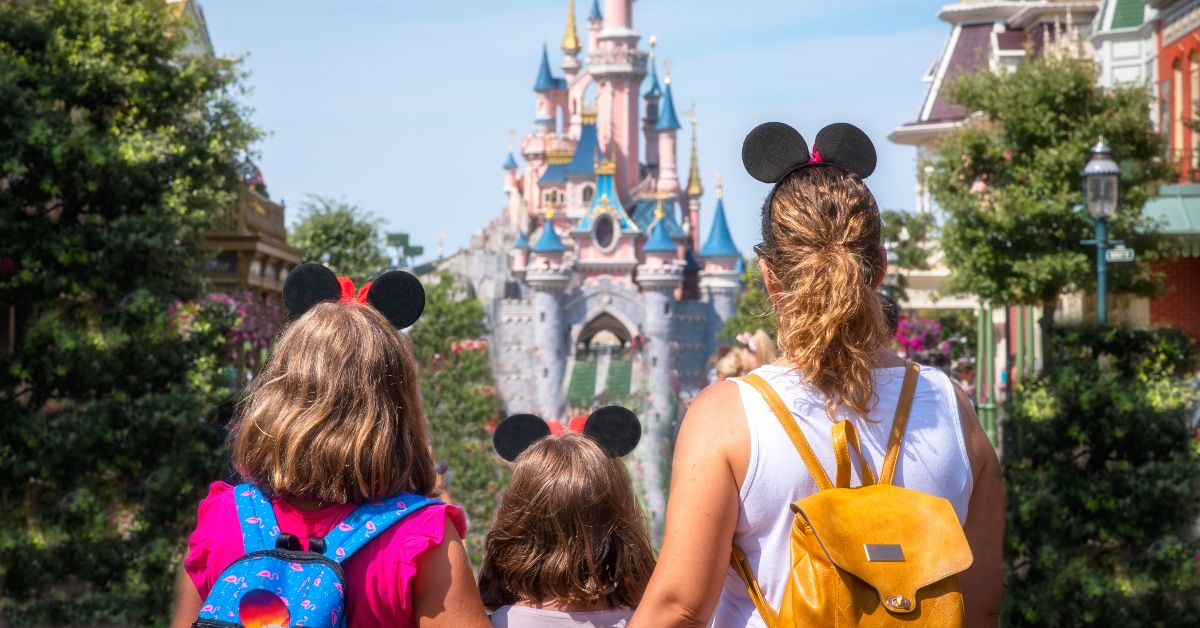 mother and her daughters at Disneyland
