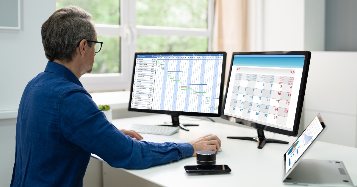 computer screen gantt list schedule