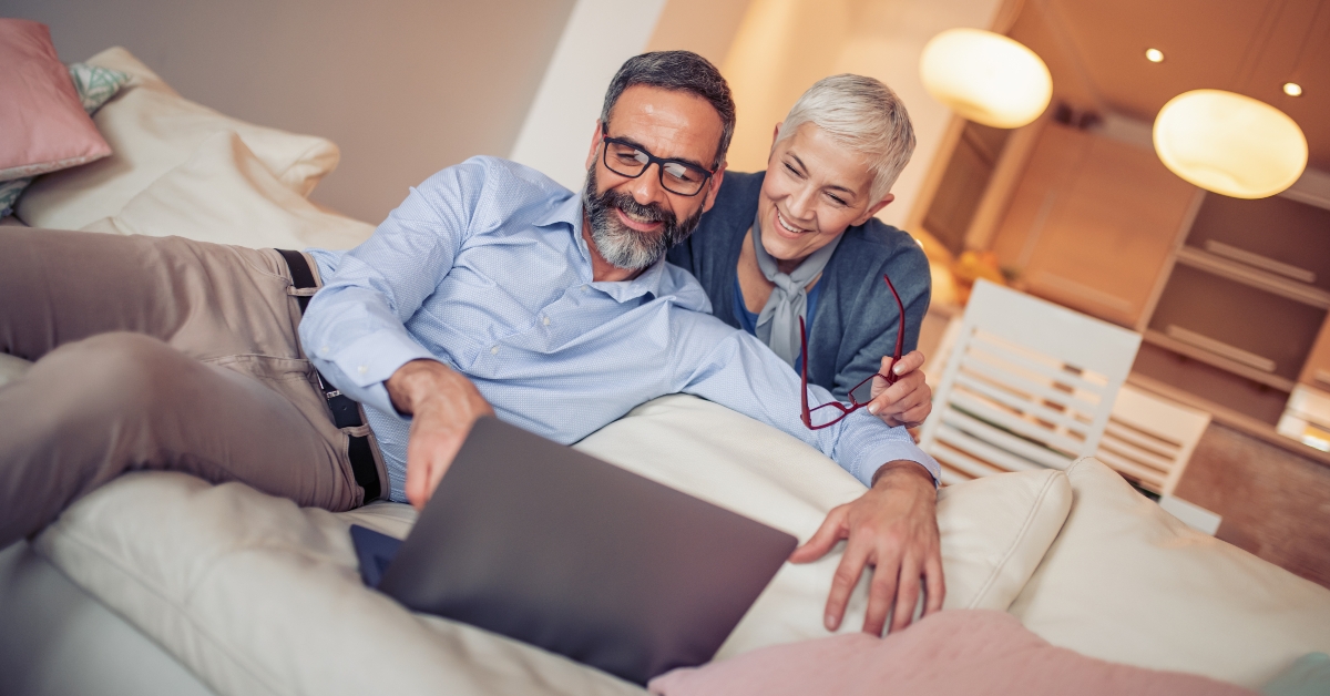 mature couple at home