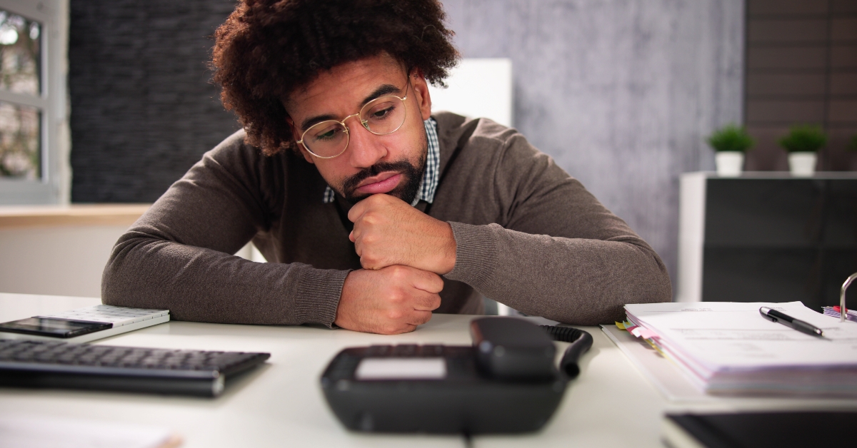 waiting for phone call on office landline