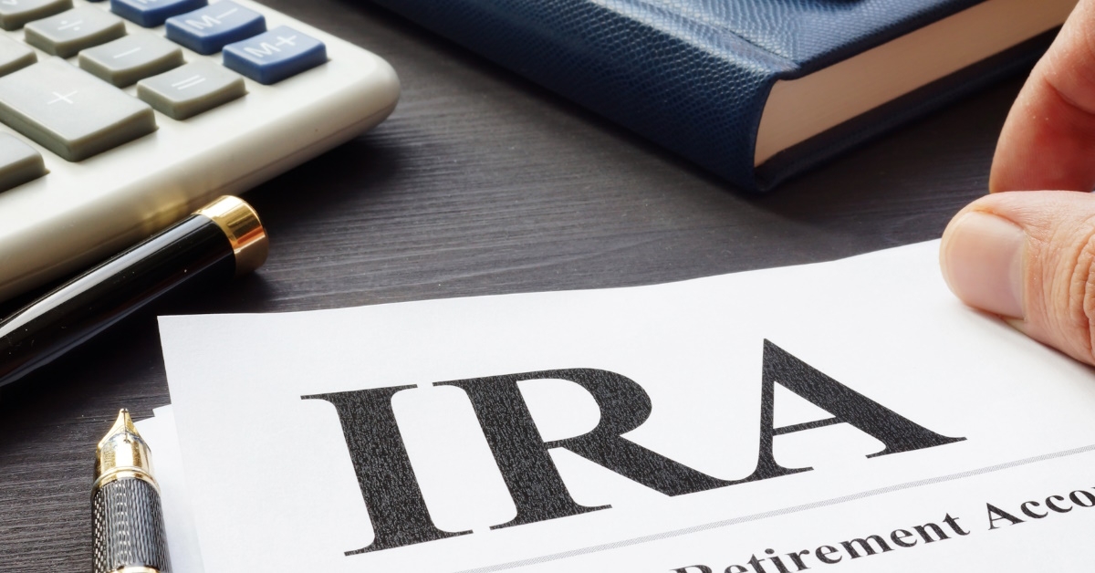 individual retirement account form on table 