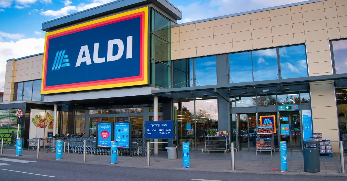frontage and brand logo aldi
