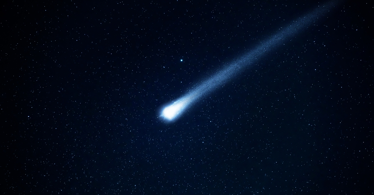 comet in the starry sky