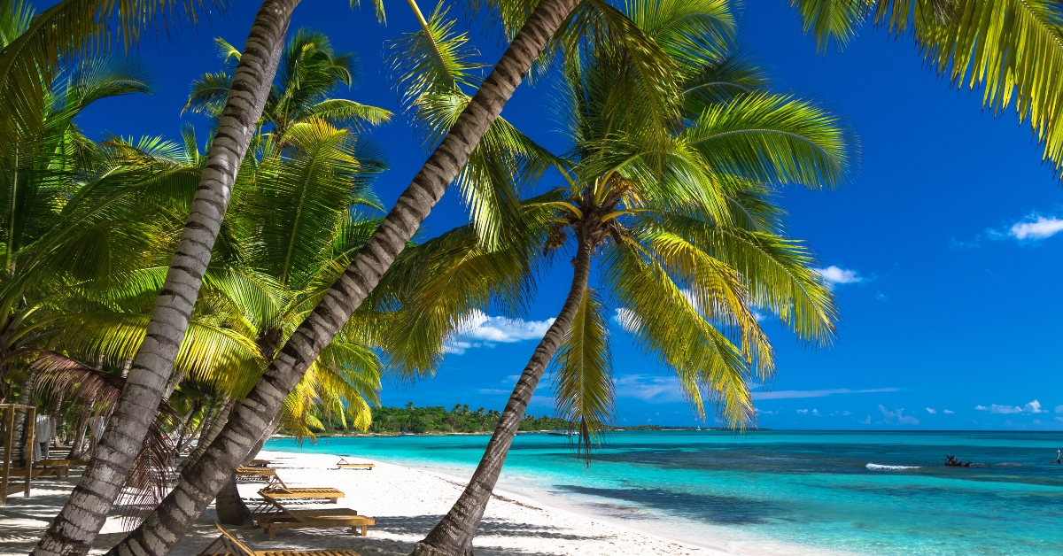 tropical beach in Caribbean sea