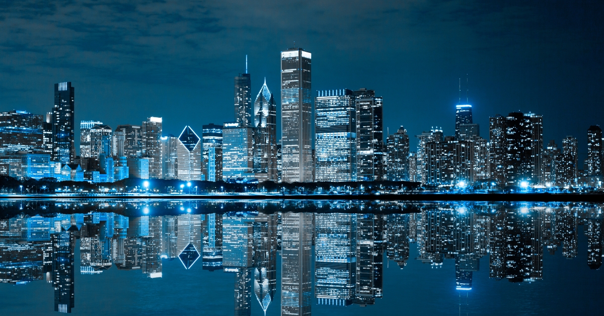 Chicago downtown at night