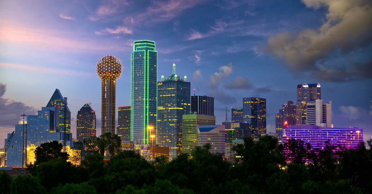Dallas City skyline at dusk
