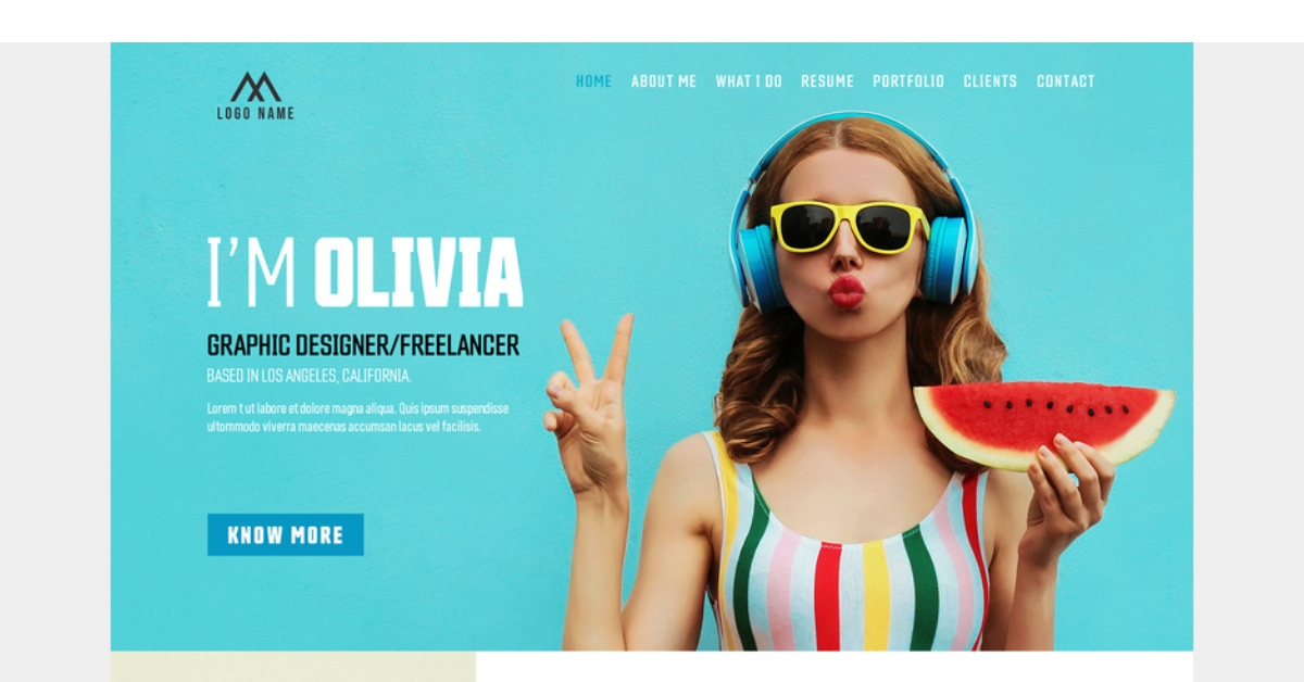 personal website layout