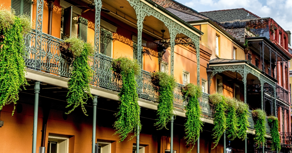 balcony with plants in the French Quarter New Orleans