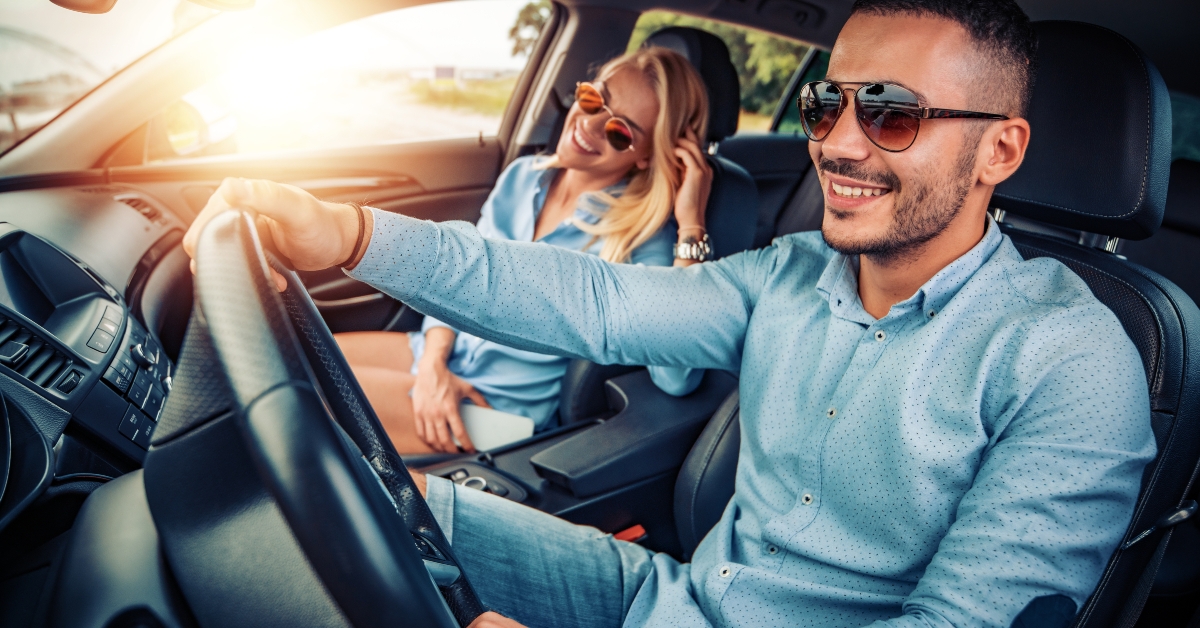 couple enjoying road trip
