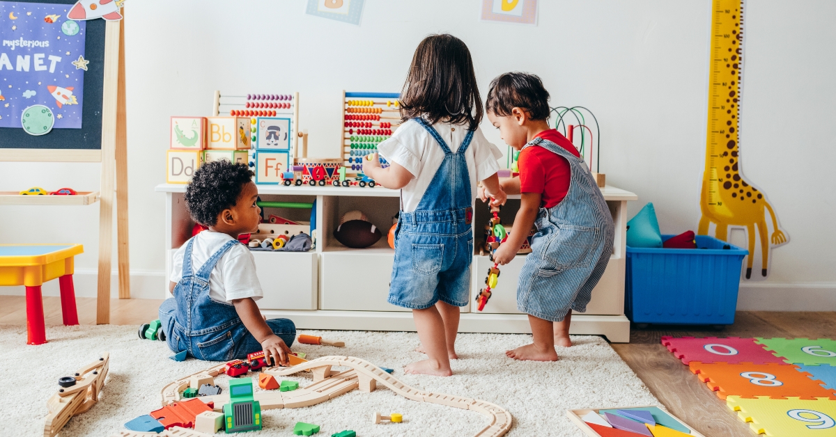 young children enjoying in the playroom