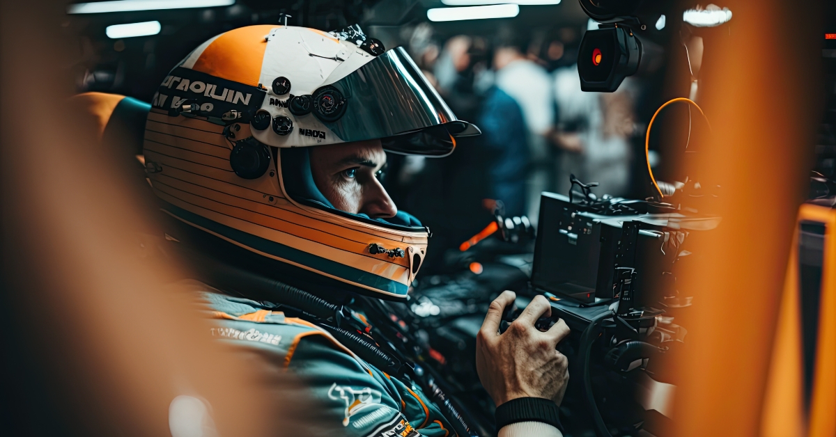 F1 driver inside his car