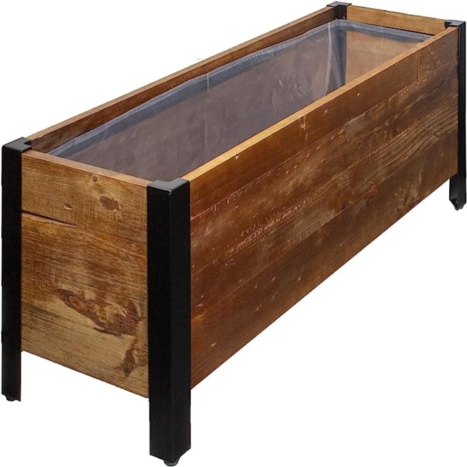 Amazon Basics recycled wood rectangular garden planter