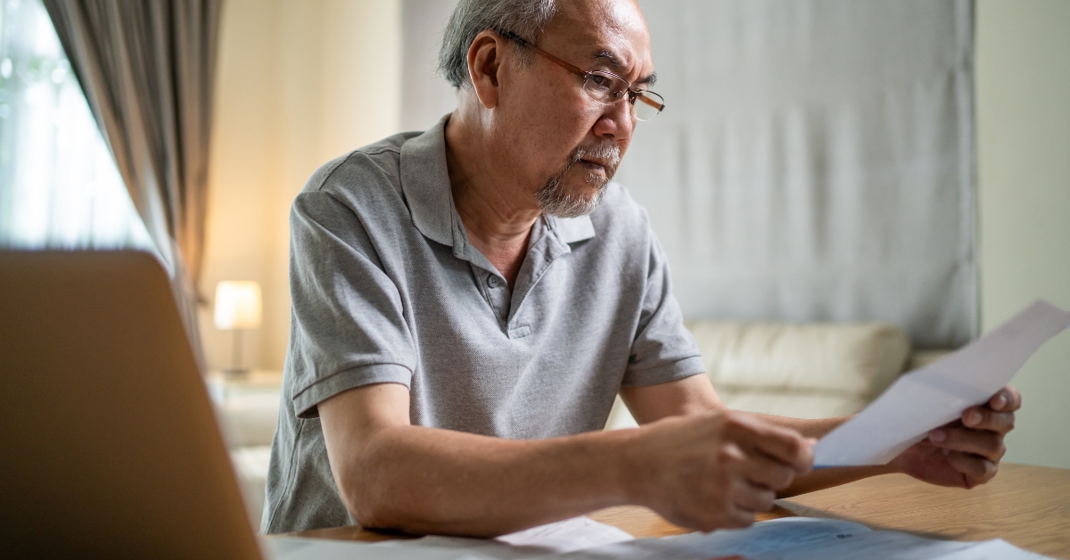 senior male feeling worried