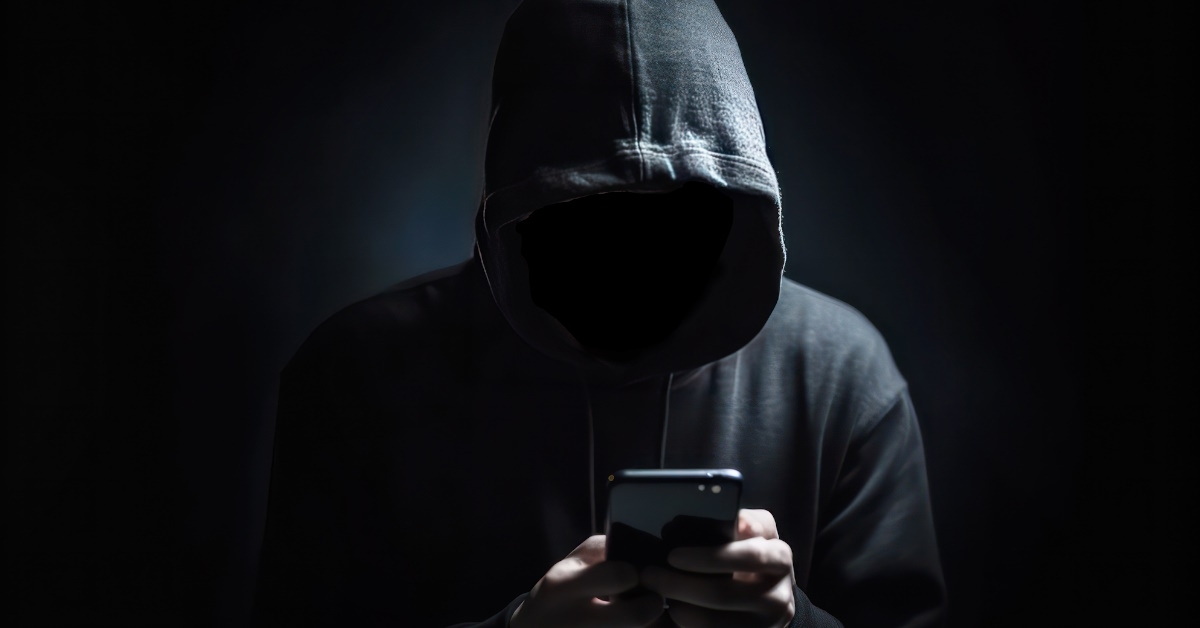 faceless man showing fraud concept