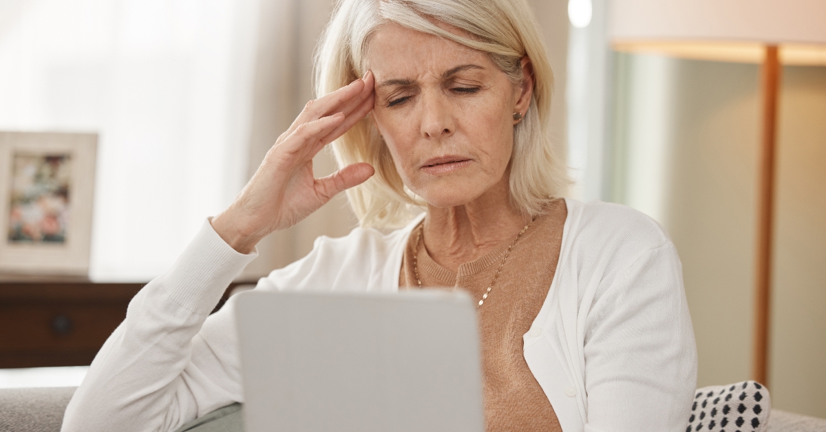 mature woman using a digital tablet