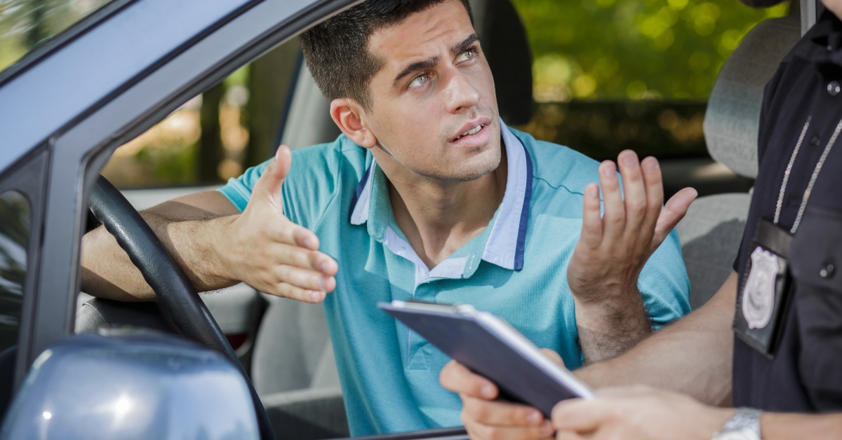 driver arguing about the fine
